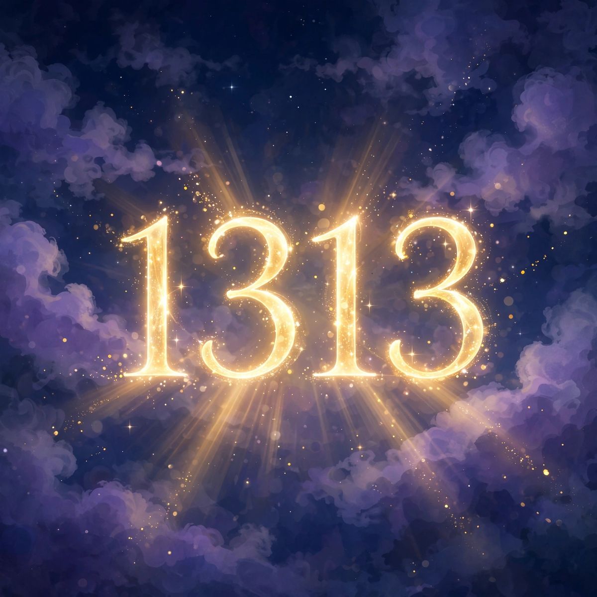 Angel number 1313 in golden light — 1313 is often read as a sign of honest change, growth, and a fresh start you lead yourself.