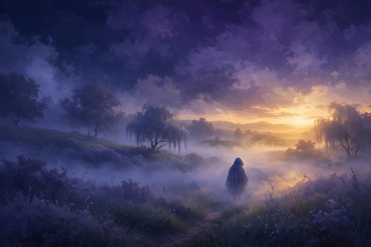 A slow figure in the mist — zombie dreams often come when you feel drained or running on autopilot.